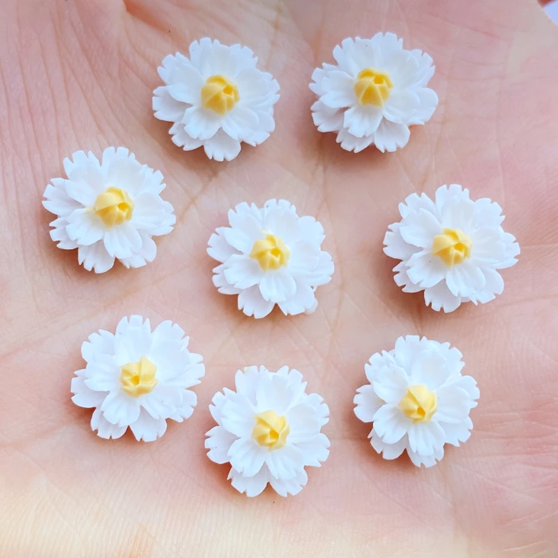 60Pcs New Mini Cute Flower Series Flatback Cabochon Scrapbook Kawaii DIY Embellishments Accessories G42
