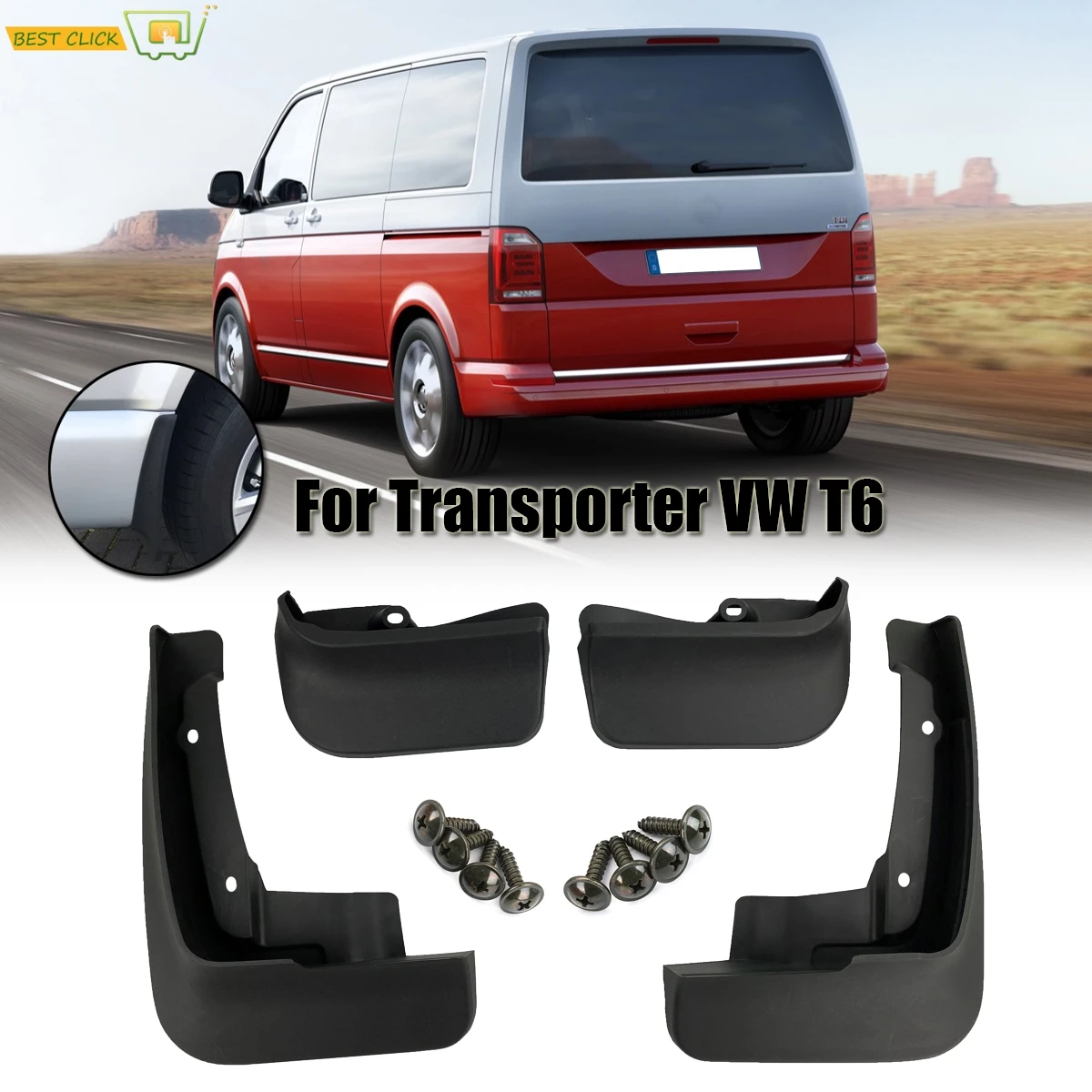 Комплект литых брызговиков для VW Transporter Caravelle T6 Multivan Kombi 2015 2019 брызговики от
