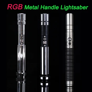 

CIELTAN RGB Lightsaber Duel Fight FOC And Blaster Metal Hilt 12 Colors 6 Set Soundfonts Light Saber Toys For Adult juguetes