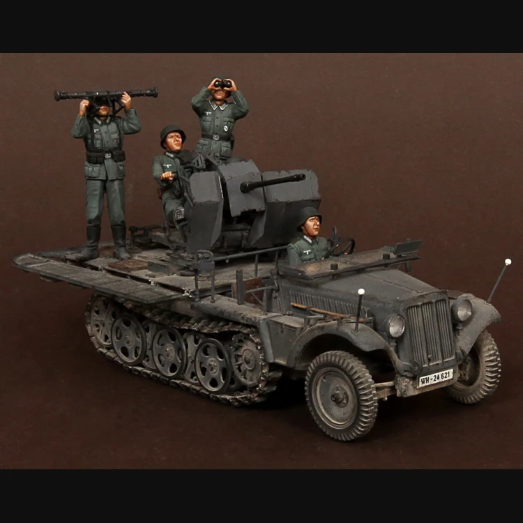 1/35 Crew для Sd. Kfz.10/4 мех 2 см FlaK 30, Смола Модель солдата, GK, второй мировой войны, разобранный и Неокрашенный комплект