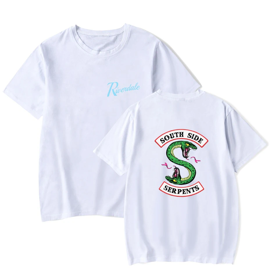 

Riverdale South Side Serpents White T Shirt Men Cotton Cool Harajuku Streetwear Homme Casual Tee Shirt Men Hip Hop