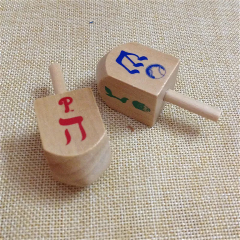 Mskwee 2.5inch Custom printed logo Dreidel Wooden Spins toy for kids spinning top | Игрушки и хобби