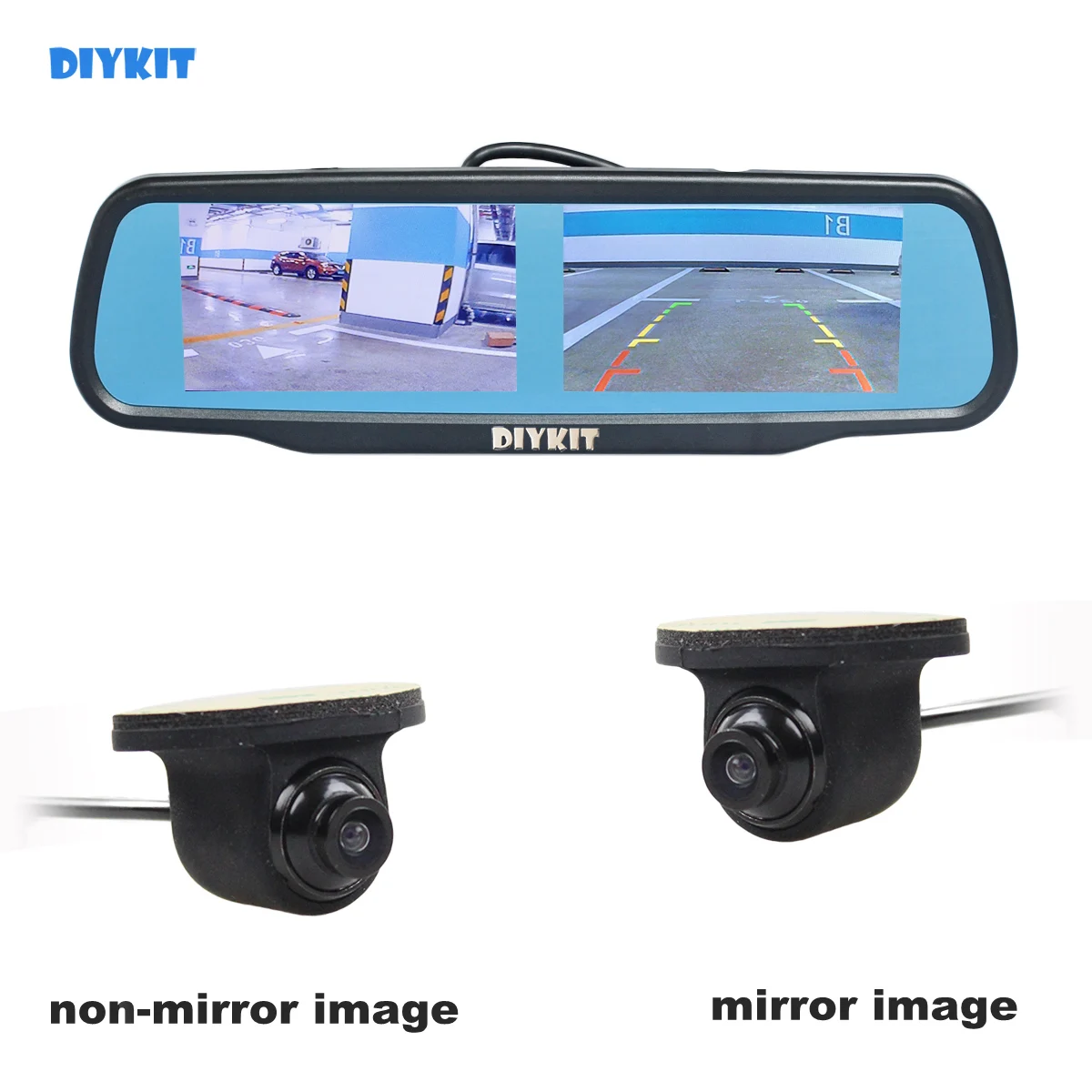 Автомобильный зеркальный монитор DIYKIT с двойным экраном 4 3 дюйма TFT ЖК дисплей