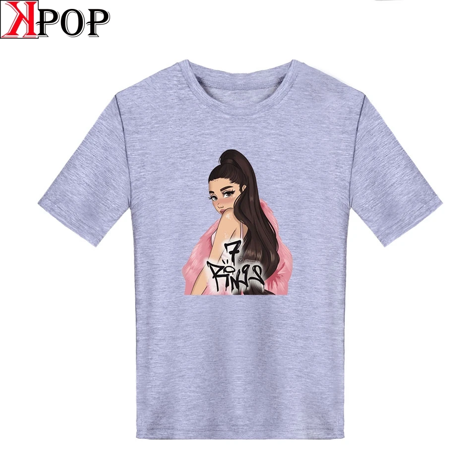 Летняя футболка для девочек Ariana Grande в стиле Харадзюку детская модная Новая