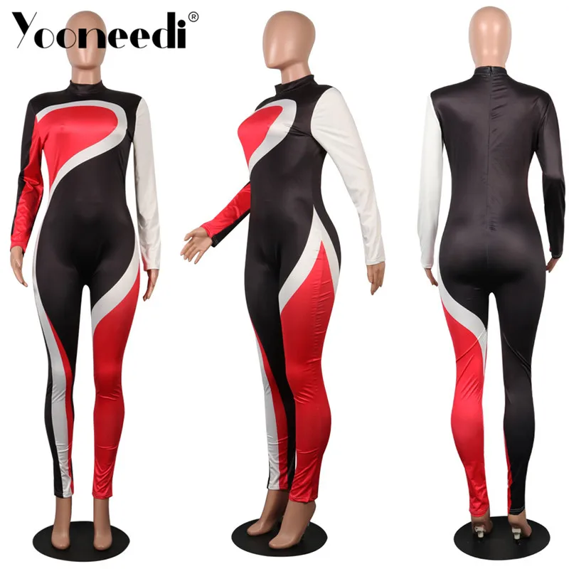 Yooneedi, осенний дизайн, сексуальный женский комбинезон, 2 цвета, стиль, круглый вырез, длинный рукав, женские комбинезоны, ALS-003