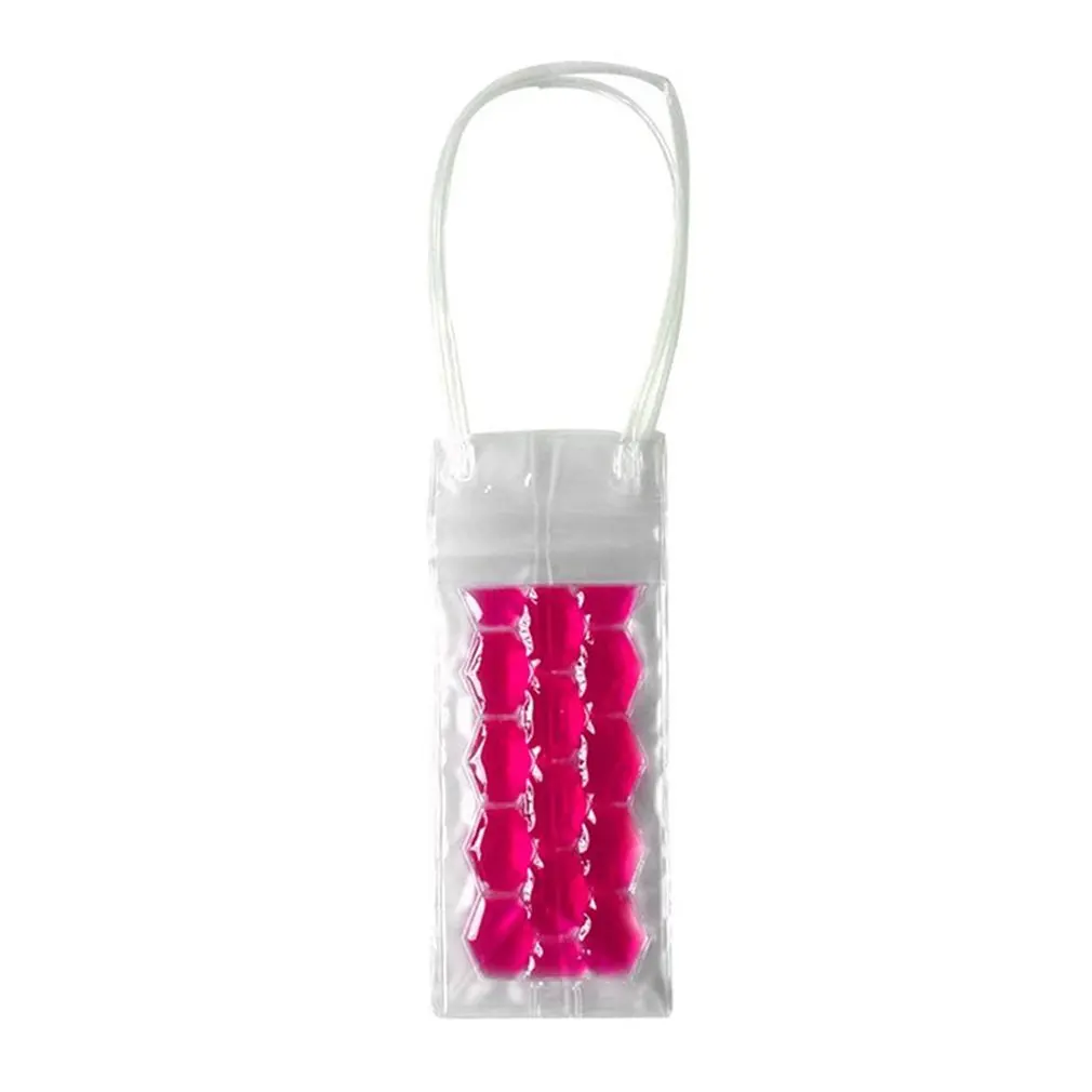 Морозильная сумка для винных бутылок, охлаждающая сумка-холодильник для льда, охлаждающая гелевая подставка для пива, переносные инструменты для охлаждения ликера - Цвет: Розовый