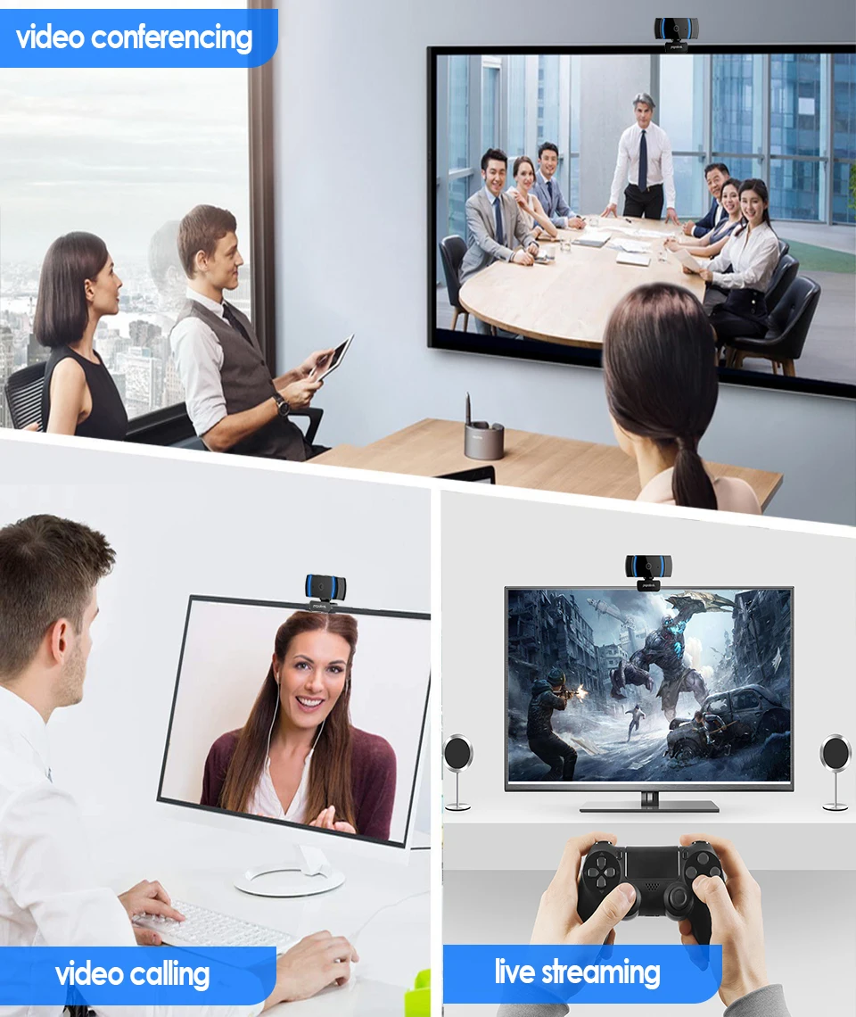 HD 1080P Webcam, PAPALOOK AF925 Autofocus Web Camera With Microphone 5-layer Glass Len, USB Plug Webcam For Computer Mac Laptop