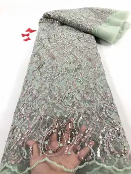 

Fashions High Quality African Lace Material French Lace Fabric sequin Nigerian Tulle Mesh Lace Fabrics FDF83