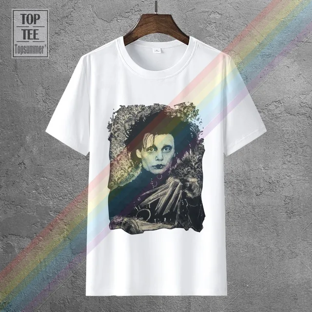 Edward Scissorhands T-Shirt Tim Burton Johnny Depp Goth Punk Film New Cool Tee Shirt 0139867-White