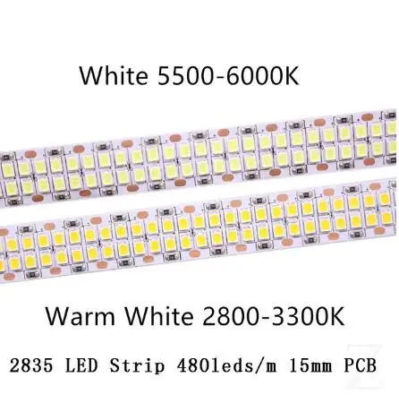 2835 480leds 1m Светодиодные ленты 5 м 2835 5730 5050 5054 RGB CCT RGBCCT RGBW/RGBWW теплый белый 60/120/240/480 светодиодный 4in1 12V 24V ленты светильник полосы Гибкие - Испускаемый цвет: 2835 480leds 1m