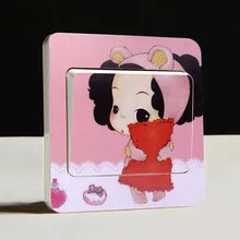 Три поколения съемные наклейки на стену милые девушки серии мультфильм-стиль ПВХ Hyaline Мембраны Наклейки на выключатель 051