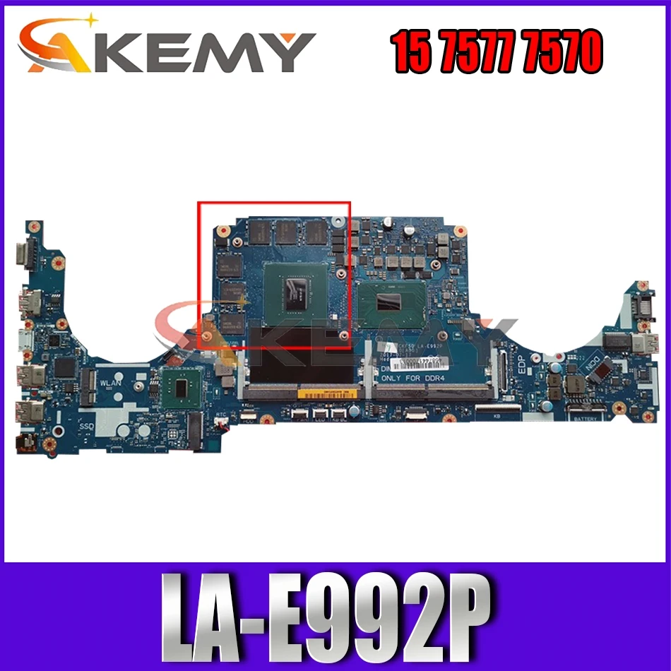 Новый I5-7300HQ GTX1060 для DELL INSPIRON 15 7577 7570 Материнская плата ноутбука CKA50 CKF50 LA-E992P CN-0K6GMV