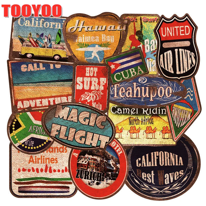 36Pcs/set Retro America West Cowboy Travel Stickers For DIY Luggage Bags Phone Laptop Graffiti Sticker Waterproof DIY Decals