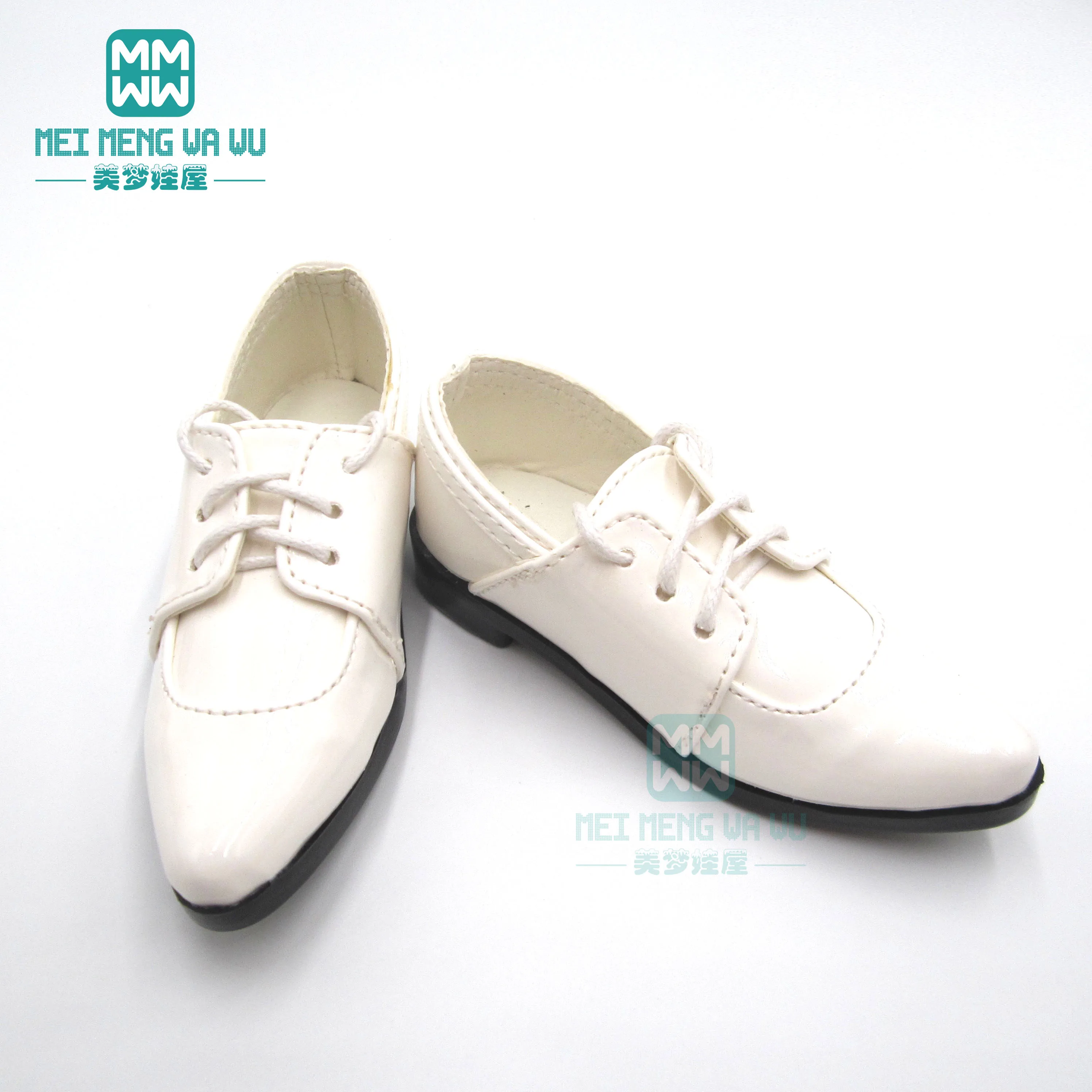 9-11cm Shoes for Doll Fits BJD Uncle Spherical Joint Doll Fashion Stitching Leather Shoes Black, Brown