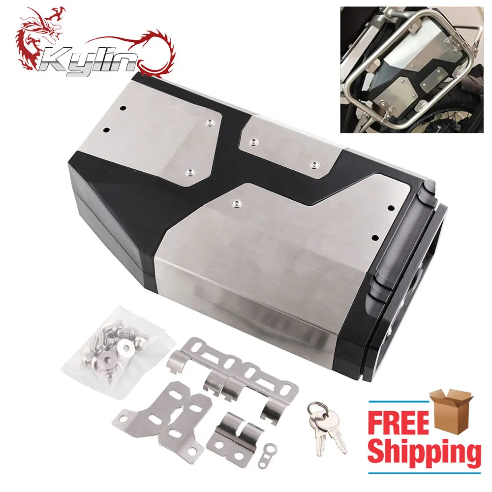 

1PCS Black & Sliver Left Side Bracket Aluminum Tool Box For BMW r1250gs r1200gs lc & adv Adventure 2002 2008 2018 BMW r 1200 gs