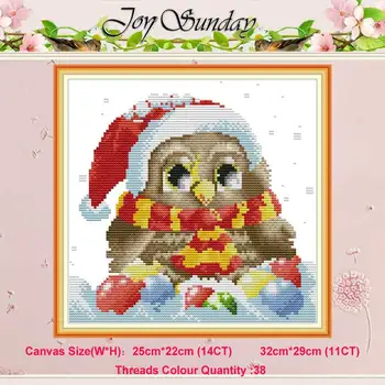 

Christmas owl animals patterns counted 11CT 14CT Cross Stitch Sets DIY Chinese Cross-stitch Kit Embroidery Needlework Home Decor