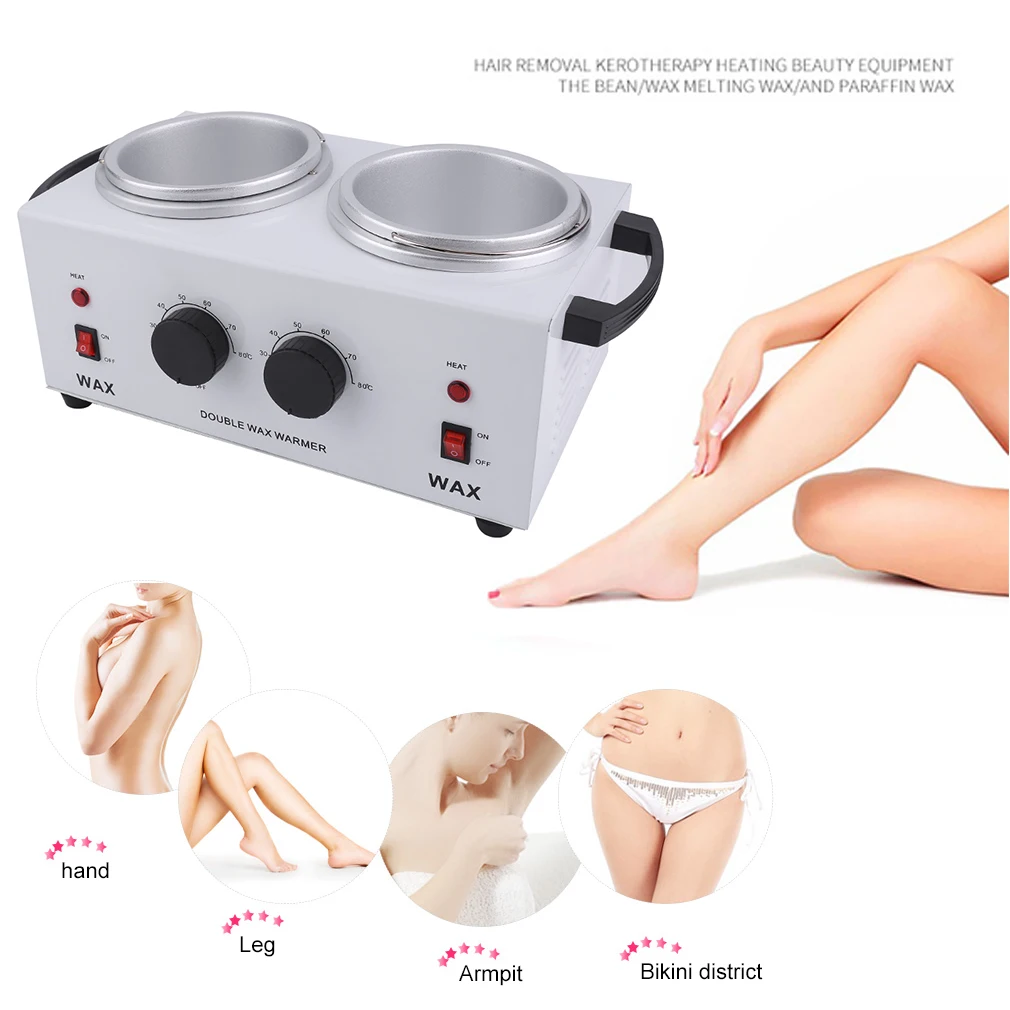 

Double Pot Wax Heater Electric Hair Removal Tool Wax Machine Hands Feet Paraffin Wax Therapy Depilatory Salon Beauty Tool