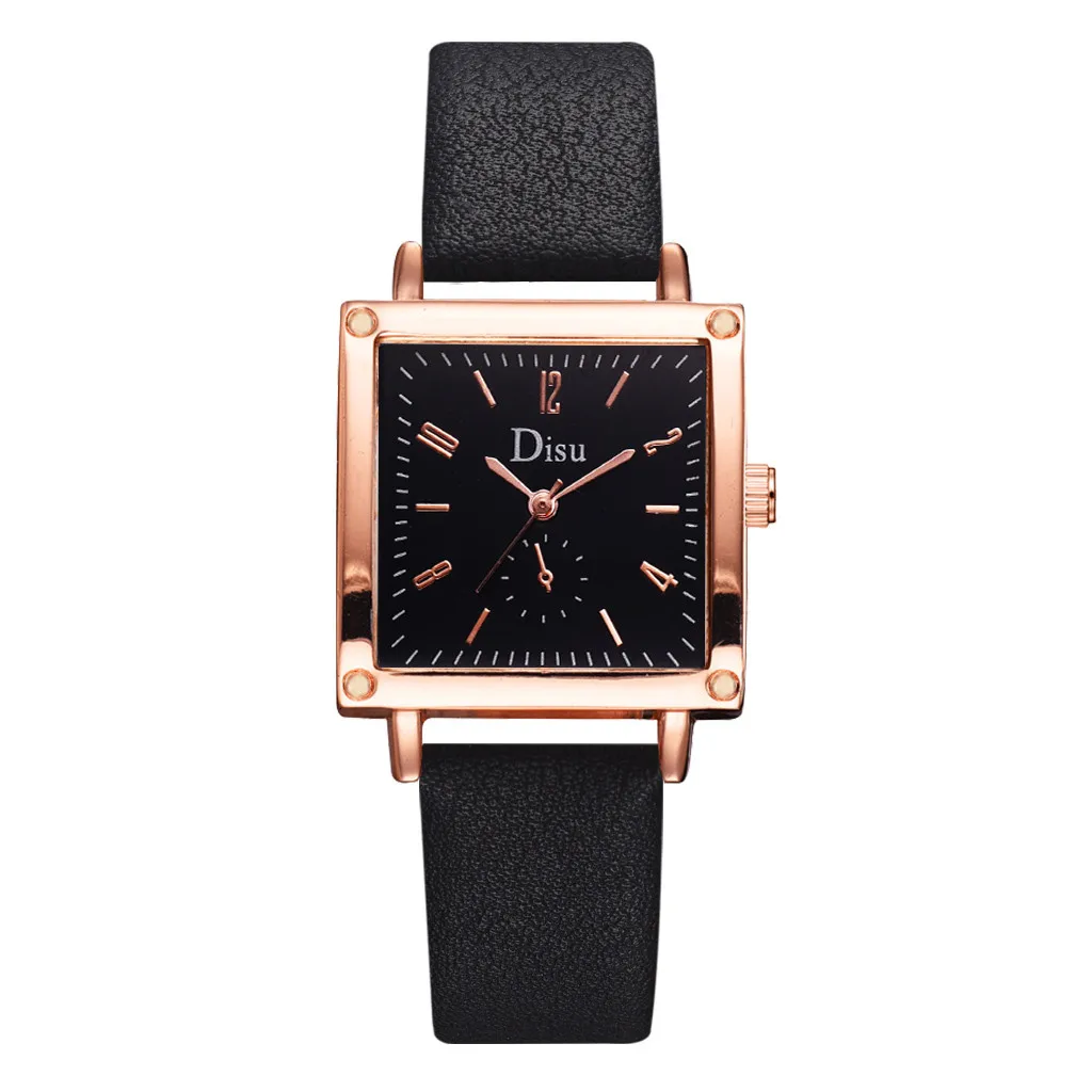 

Fashion Men's Wristwatch Simple Square Alloy Dial PU Leather Watch Stylish Lady Quartz Movement Watch Bracelet relogio feminino