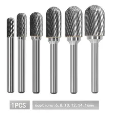 Aço de tungstênio moedor de carboneto arquivo giratório cilíndrico bola final fresa metal moagem gravura único e duplo sulco