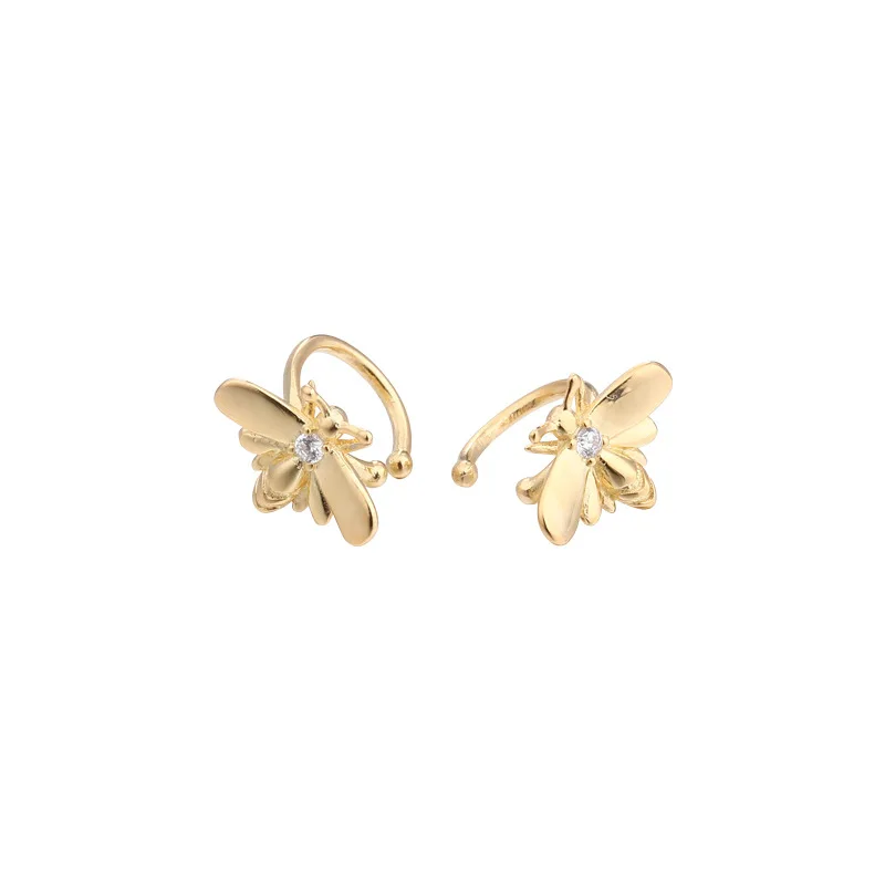 

Harlig sterling silver S925 gold color earrings clip earrings for women allergy free fashion jewelry trendy style