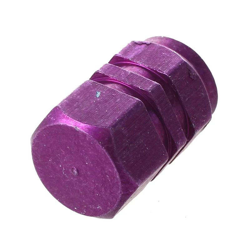 SODIAL(R) 4 x фиолетовый шестигранник алюминий сплав шин колпачки для авто