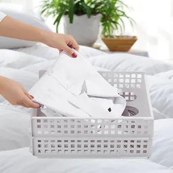 

Fashion Detachable Plastic Multi-layer Stackable Storage Basket Wardrobe Organizer Househlod Clothing Organizer Box Basket #T5P