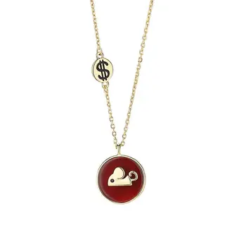 

Born Year of the Rat You Have Money S925 Silver Necklace Female Rat Red Agate Rat Pendant Zodiac Clavicle Chain Net Red Jewelry