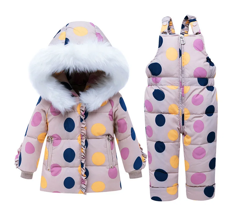 Комплекты зимней одежды для детей Детский пуховик с капюшоном+ комбинезон Детская парка, пальто для девочек, зимний костюм одежда для малышей - Цвет: Хаки