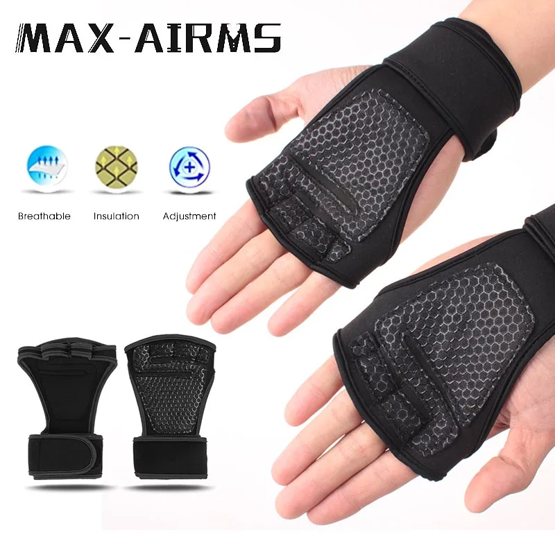 Maxairms перчатки для поднятия веса тренировочные Захваты в тренажерном зале фитнес