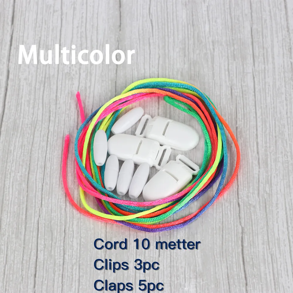 DIY Baby Pacifier Clips Chain Accessories Rattail Cord DIY Teething Dummy Holder Chew Necklace