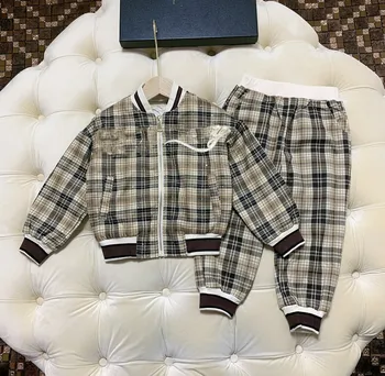 

New high end children's wear set for fall / winter 2020 Children's coat + trousers 2-piece set Men's and women's uniform