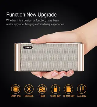 

Portable Bluetooth Speaker Wireless Handsfree Pocket Audio Speaker Subwoofer HiFi LED Display Speaker with Mic