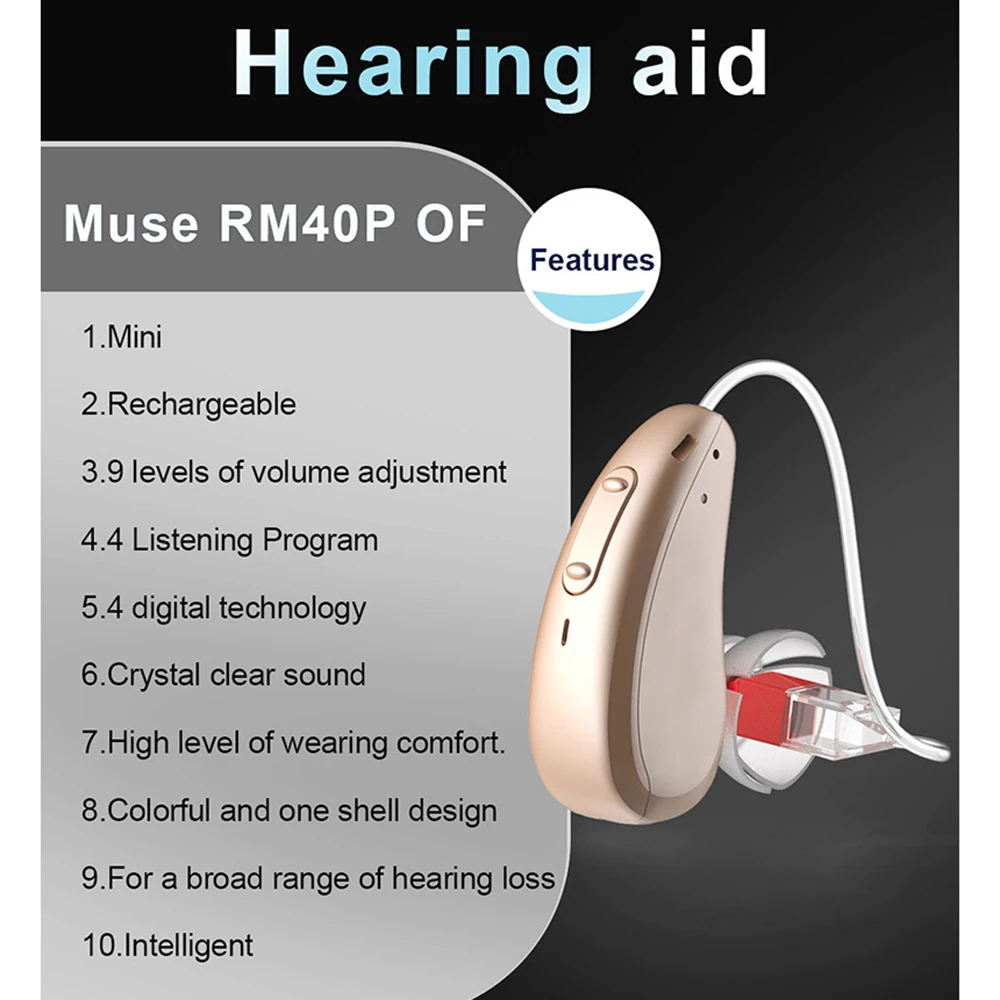 US $163.20 Hearing Aid MultiFunction Switch 4 Channels Full Digital Volume Adjustment Battery Life Rechargeable Invisible RIC Hearing Aids