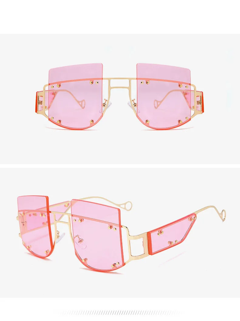 Новое поступление, квадратные солнцезащитные очки в стиле стимпанк для женщин, фирменный дизайн, градиентная оправа, солнцезащитные очки Rihanna для женщин 17242
