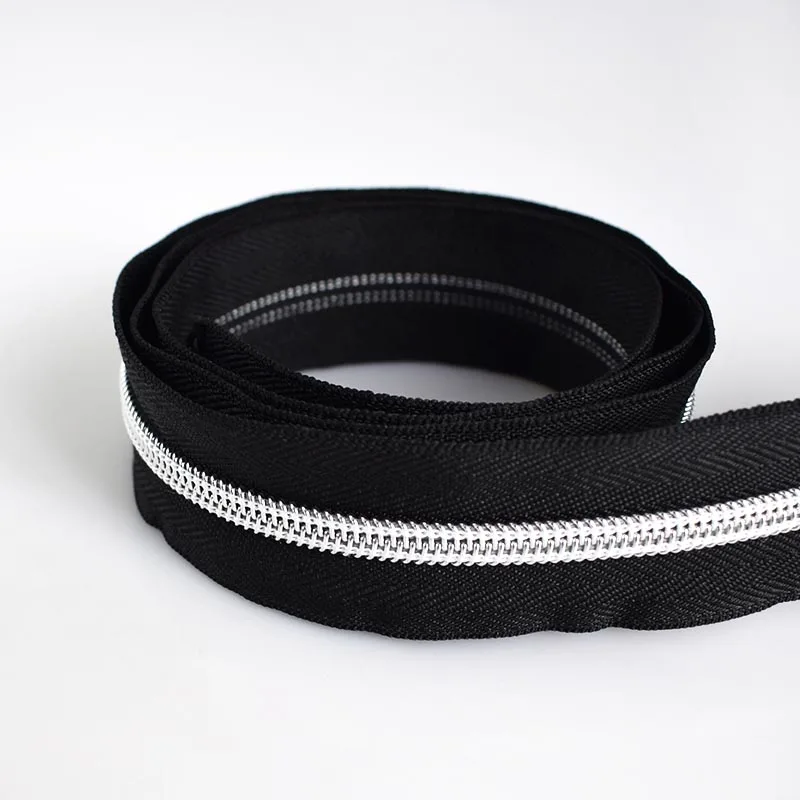 blackclothsilver 5/10/20 М Экологичные 3# нейлоновая застёжка-молния для шитья «сделай сам» Одежда с молниями с открытым концом молнии для пенал сумка DIY аксессуары для одежды - Цвет: blackclothsilver