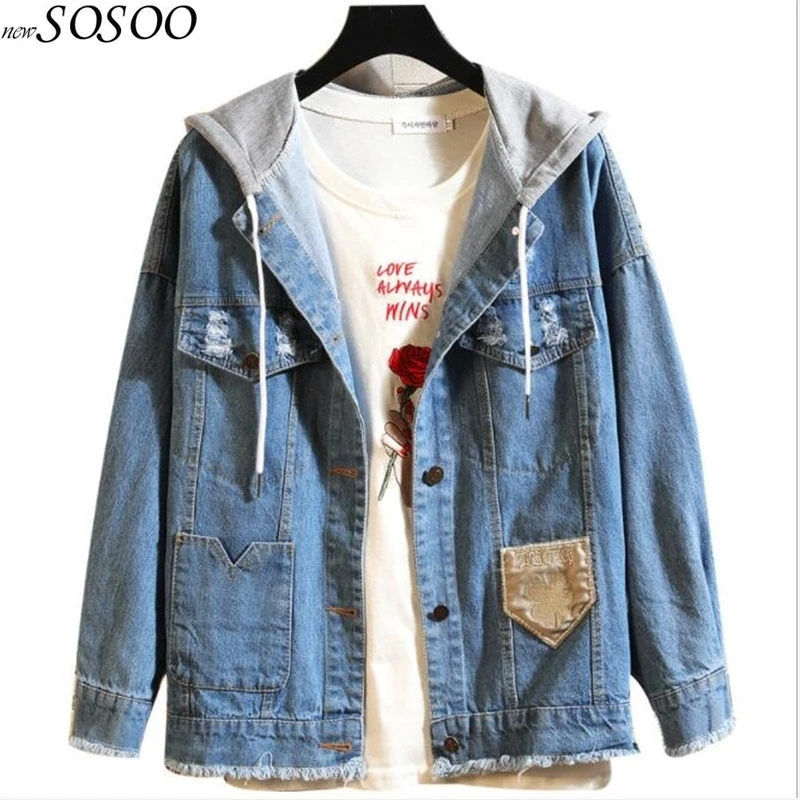 

Fashion Men Denim Jacket Casual Ripped Slim Mens Jeans Jacket Plus Size 3XL High Quality Men's Jeans Jacket #9873
