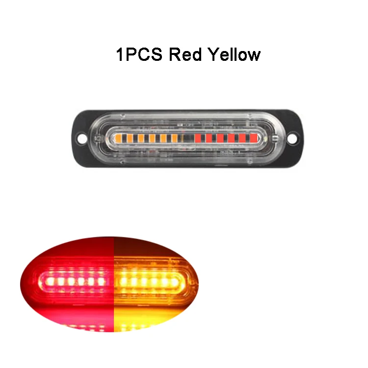 Nlpearl 12 В 24 В ультратонкий автомобильный светильник в сборе полицейский стробоскоп Предупреждение ющий светильник стоп сигнальные лампы Авто Мото грузовики боковой габаритный светильник s - Цвет: Red Yellow