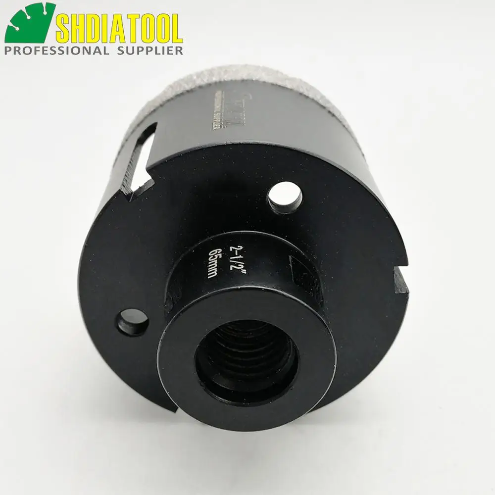 65mm (2-1/2") Vacuum brazed diamond Dry drilling bits Coated diamond drill core bits for granite marble tile 5/8-11 connection