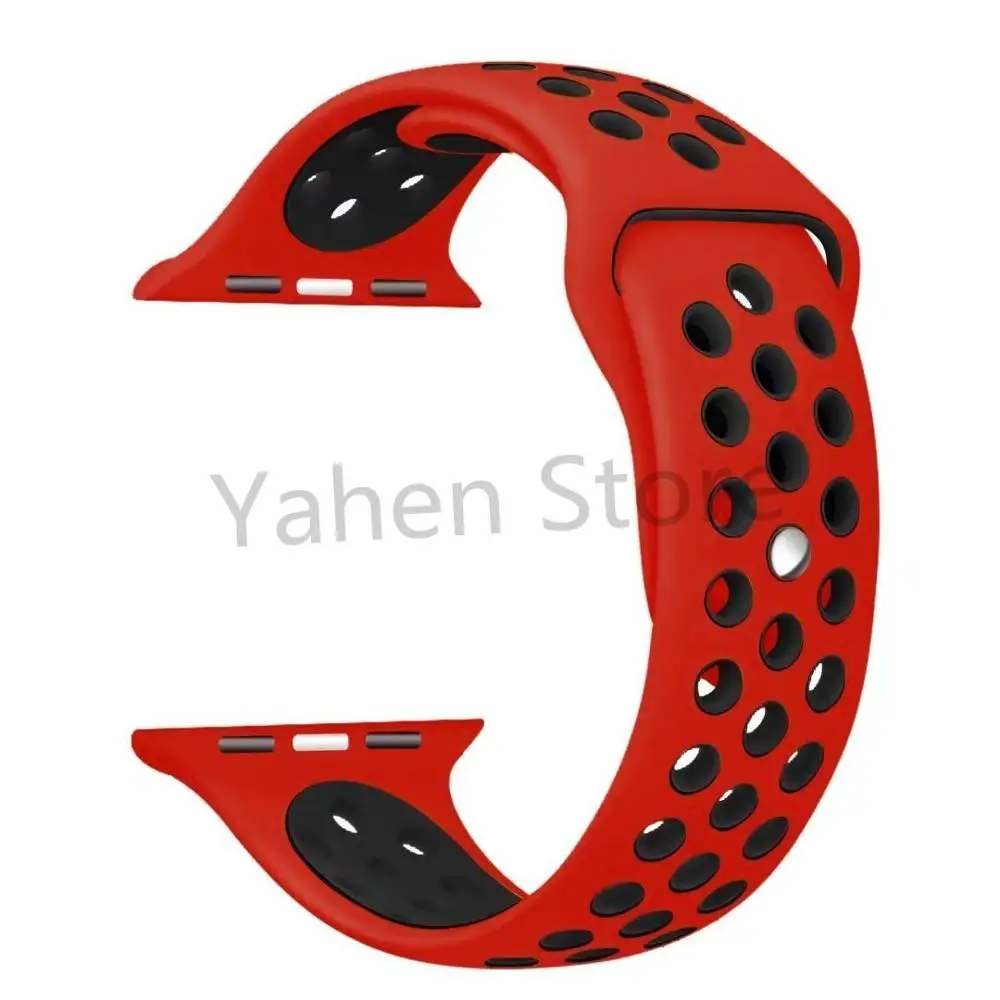 A12 red black Силиконовый спортивный ремешок для iwo 8 11 12 6 7 сменный ремешок для часов 40 мм 44 мм для iwo8 iwo11 iwo12(не включает часы - Цвет: A12 red black