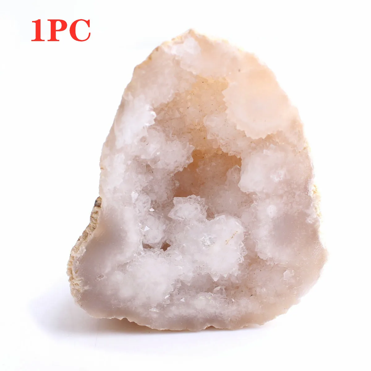 1PC Natural White Agate Crystal Geode Hole Mineral Specimen Contains Clean Clusters Beautiful Stones and Crystals | Дом и сад