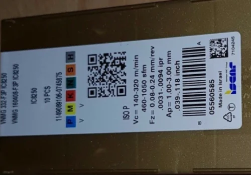 ISCAR 10 шт. карбидные вставки VNMG160408-F3P IC8250