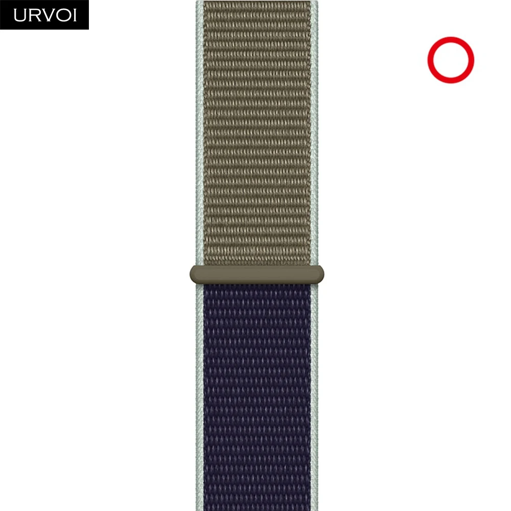 Спортивная петля URVOI для apple watch series 5 4 3 2 1 ремешок для iWatch band для NIKE+ двухслойный светоотражающий крючок и петля - Цвет ремешка: Khaki