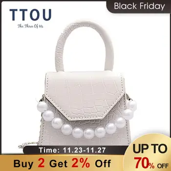 

Women Mini Tote Bag 2020 New Crocodile Pattern Flip Messenger Crossbody Bag Female Simple Shoulder Bag Small Square Lady Handbag