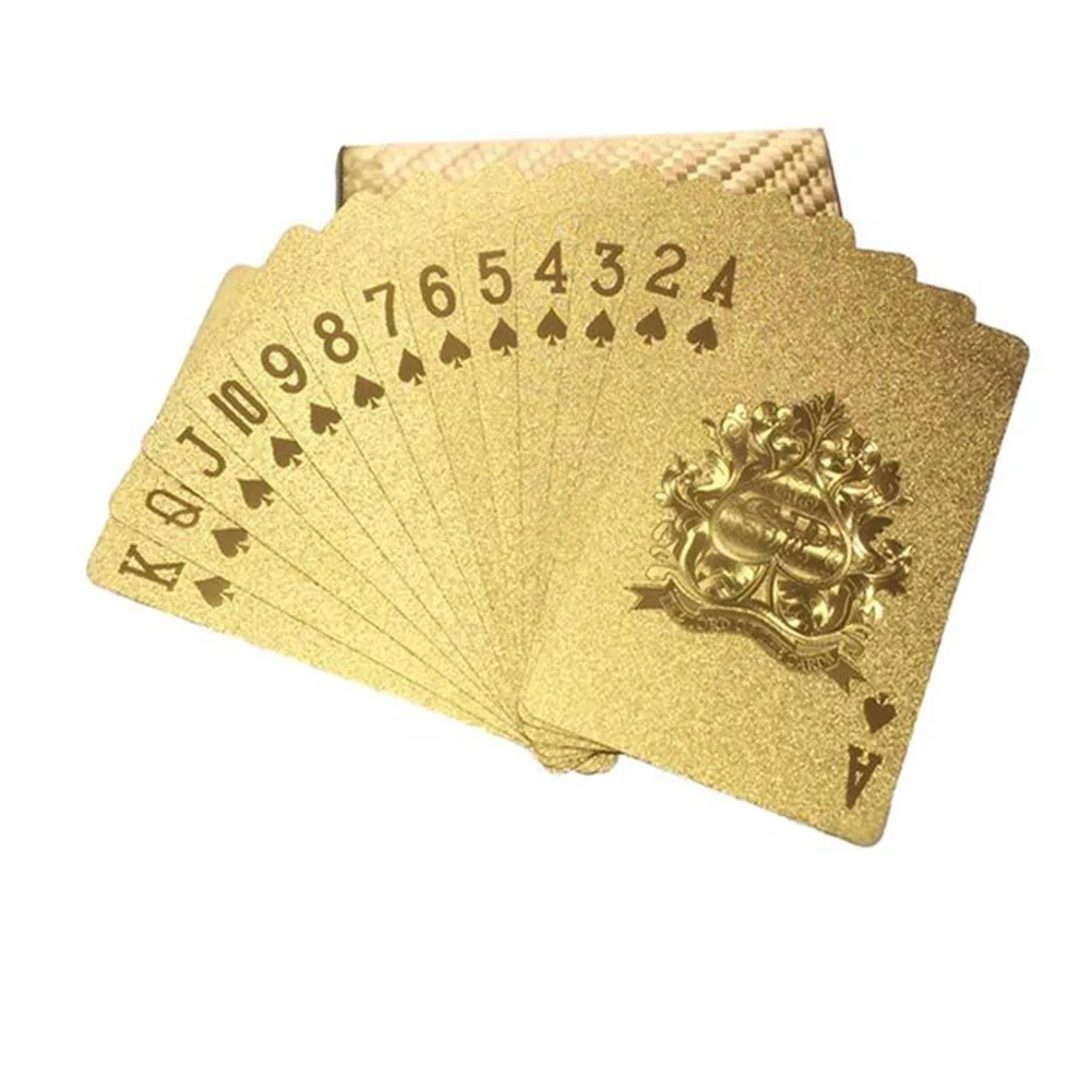 Новые водонепроницаемые игральные карты из золотой фольги, коллективные игры в покер, набор покерных карт, прочные пластиковые волшебные карты, игра Baralho