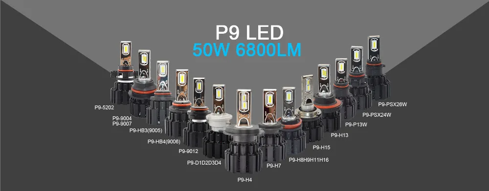 2 шт. H8 H11 лампа H4 Led H7 H1 H3 автомобильные лампы для передних фар для авто P9 H27 881 HB3 HB4 Светодиодные Автомобильные 12В 100W 13600LM 6000K