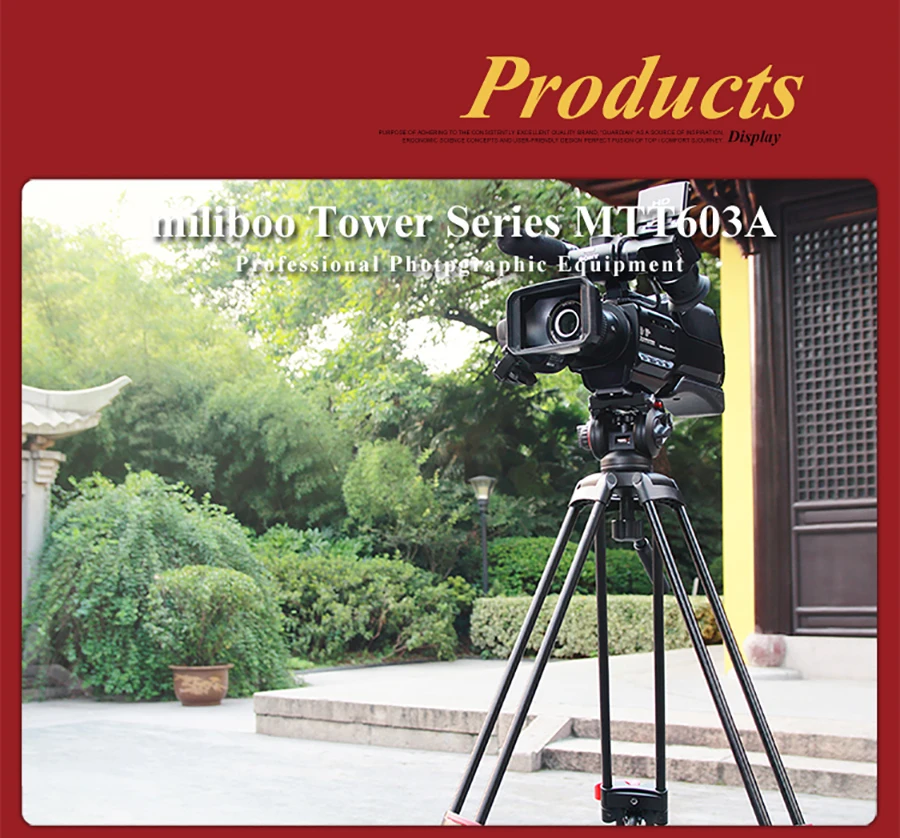 Miliboo MTT603A портативный алюминиевый штатив для профессиональная видеокамера/DSLR штатив Стенд, крепление на голову
