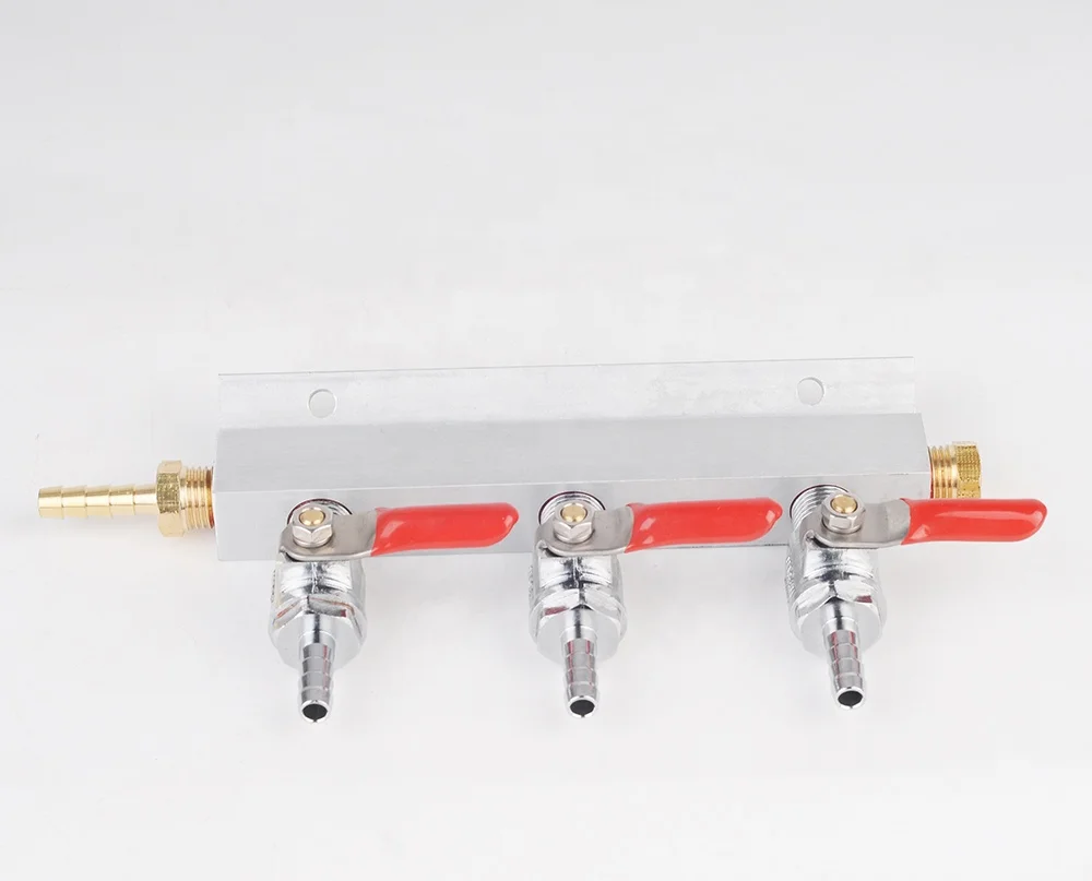 3 Way 2Way to 6Way пивной пивоваренной газовая рампа CO2 распределитель сплиттер пива интегрированные контрольные клапаны пивоварения инструмент - Цвет: 3 Way