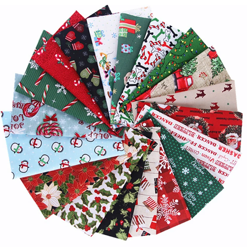 

5pcs Christmas Series Cotton Fabric DIY Sewing Quilting Cloth Handmade Needlework Material to Patchwork Printed Cloth 20x25cm