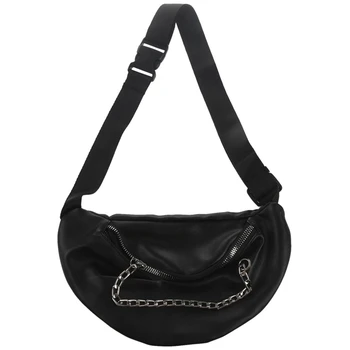 

Women Waist Bags Fanny Pack Glitter Belt Chest Bag Small Shoulder Bag Lady Belly Belt Bags Waist Pack Purse(Black)