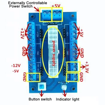 

Desktop Power Supply 24/20-pin Accessories Breakout Board Module ATX Lightweight DIY Computer Top PC Adapter